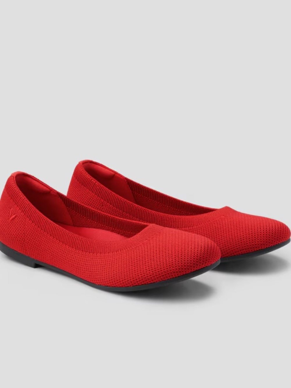 Vivaia Round-Toe Flats (Claire) Ruby Red